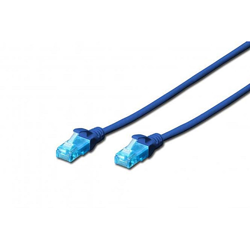 Патч-корд 2E CAT 5e, UTP, 5м, 26AWG, RJ45, 7/0.16, Cu, LSZH, синій