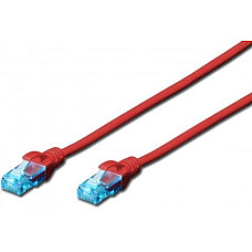 Патч-корд 2E CAT 5e, UTP, 5м, 26AWG, RJ45, 7/0.16, Cu, LSZH, червоний