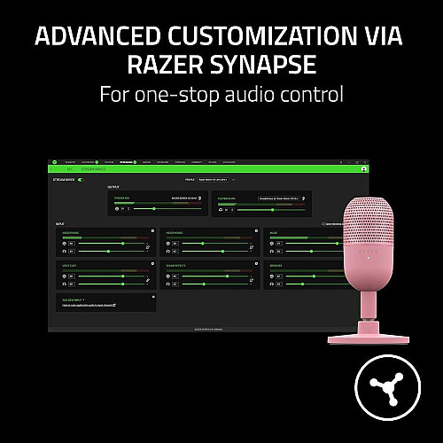 Мікрофон геймінговий Razer Seiren V3 Mini, Omni, USB-A, 1.2м, quartz