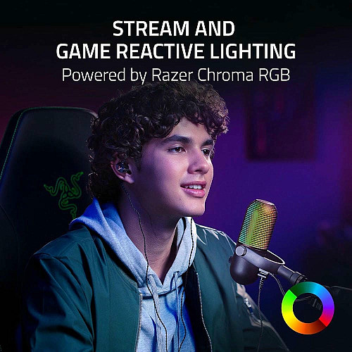 Микрофон гейминговый Razer Seiren V3 Chroma, Uni, RGB, USB-A, 2м, черный
