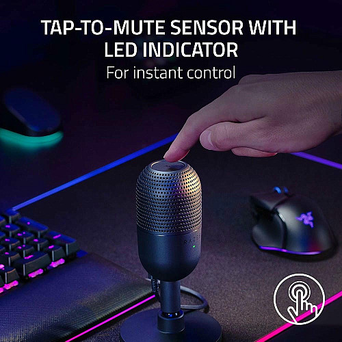 Микрофон гейминговый Razer Seiren V3 Mini, Omni, USB-A, 1.2м, черный