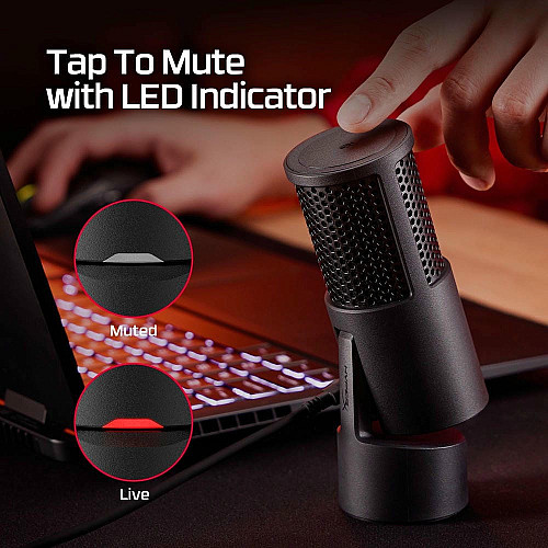 Микрофон гейминговый HyperX SoloCast 2, Omni, USB-A, 2м, NGenuity, черный
