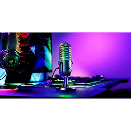 Микрофон гейминговый Razer Seiren V3 Chroma, Uni, RGB, USB-A, 2м, черный