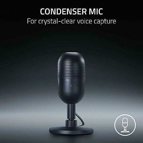 Микрофон гейминговый Razer Seiren V3 Mini, Omni, USB-A, 1.2м, черный