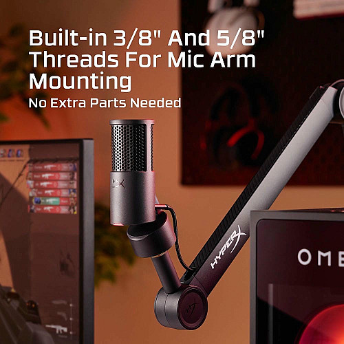 Микрофон гейминговый HyperX SoloCast 2, Omni, USB-A, 2м, NGenuity, черный