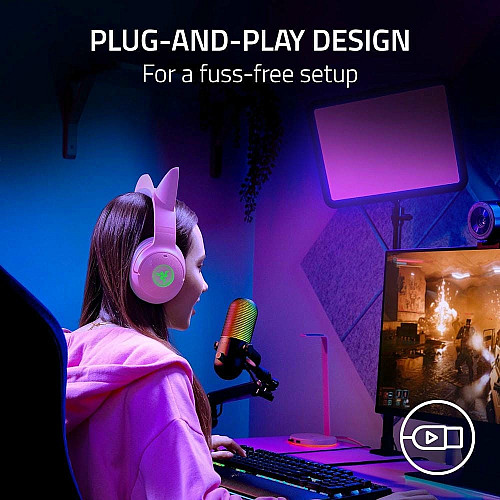 Микрофон гейминговый Razer Seiren V3 Chroma, Uni, RGB, USB-A, 2м, черный