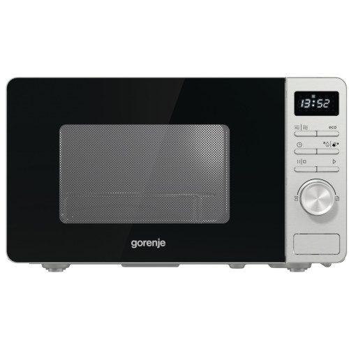 Мікрохвильова піч Gorenje, 20л, електр. керув., 800Вт, гриль, дисплей, нерж