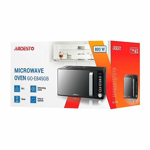 Микроволновая печь ARDESTO, 20л, электр.управл., 800Вт, дисплей, откр.ручкой, черный
