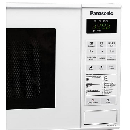 Мікрохвильова піч Panasonic , 20л, електр.керув., 800Вт, гриль, дисплей, білий