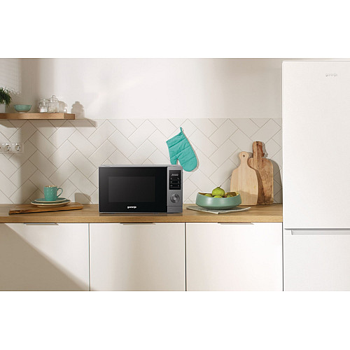 Мікрохвильова піч Gorenje, 20л, електр. керув., 700Вт, дисплей, нерж