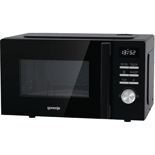 Мікрохвильова піч Gorenje, 20л, електр. керув., 800Вт, гриль, дисплей, 11 програм, чорний