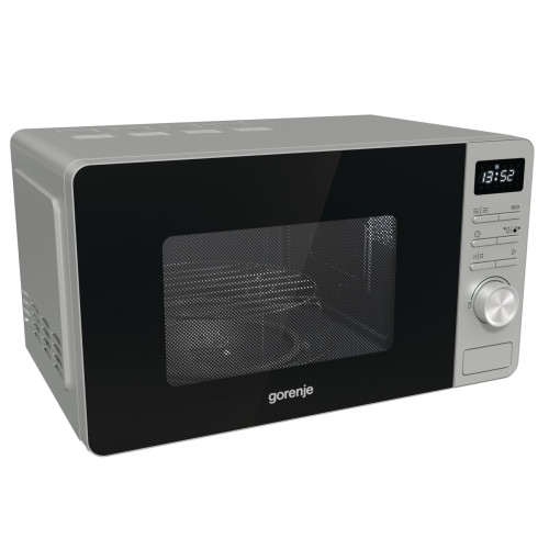 Мікрохвильова піч Gorenje, 20л, електр. керув., 800Вт, гриль, дисплей, нерж