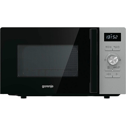 Мікрохвильова піч Gorenje, 20л, електр. керув., 800Вт, гриль, дисплей, 11 програм, нерж