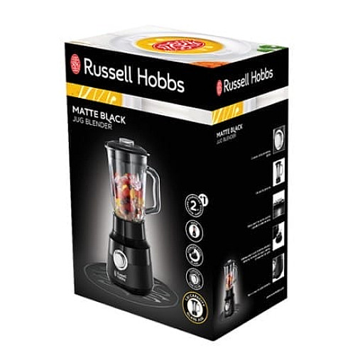 Блендер Russell Hobbs стационарный Matte Black 650Вт, чаша-1500мл, черный