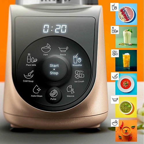 Блендер Tefal стационарный Blend UP, 1000Вт, чаша-700мл, тритан, черно-золотистый