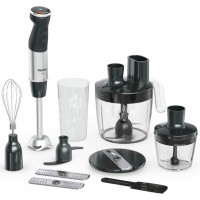 Блендер Tefal заглибний Quickchef+, 1000Вт, 4в1, чаша-800мл, чопер-500мл, кухонний комбайн 5в1, турборежим, сіро-чорний