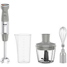 Блендер Tefal заглибний Quickchef+ 1000Вт, 3в1, чаша-800мл, чопер-500мл, турборежим, сріблясто-сірий