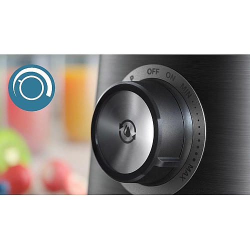 Блендер PHILIPS стационарный Series 5000, 1200Вт, чаша-2000мл, стекло, стакан в комплекте, черный
