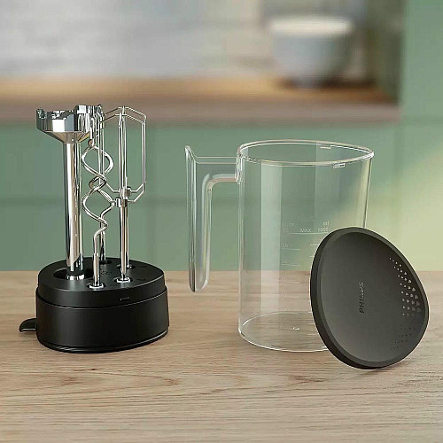 Миксер Philips ручной 5000 series 500Вт, насадки-4, блендер, турборежим, черный