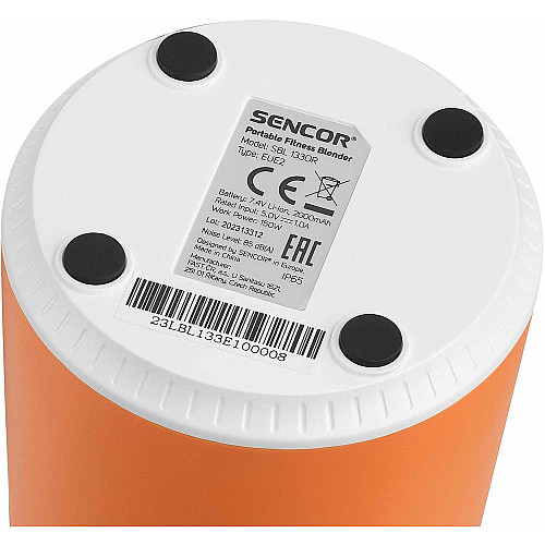 Блендер Sencor портативный для полосы 150Вт, чаша-500мл, USB-C, бело-оранжевый