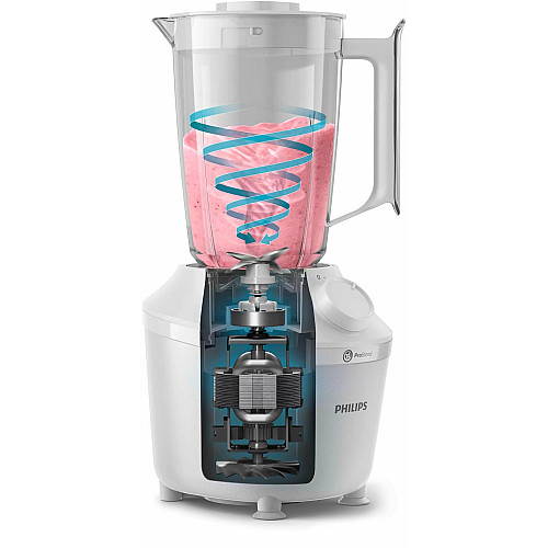 Блендер Philips стационарный 3000 series 450Вт, чаша-1900мл, чоппер, импульсный режим, белый
