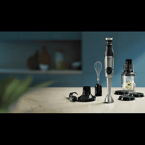 Блендер Philips погружной Series 5000, 1200Вт, 4в1, чоппер XL, спиралайзер, черный