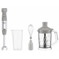Блендер Tefal заглибний Quickchef+ 1000Вт, 3в1, чаша-800мл, чопер-1000мл, турборежим, сріблясто-сірий