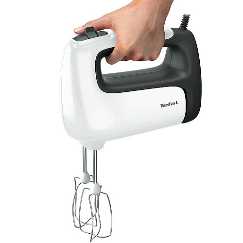 Міксер Tefal стаціонарний  Prep'Mix+ Standbowl 500Вт, насадки-4, чаша-пластик, 2.5л, турборежим, біло-сірий