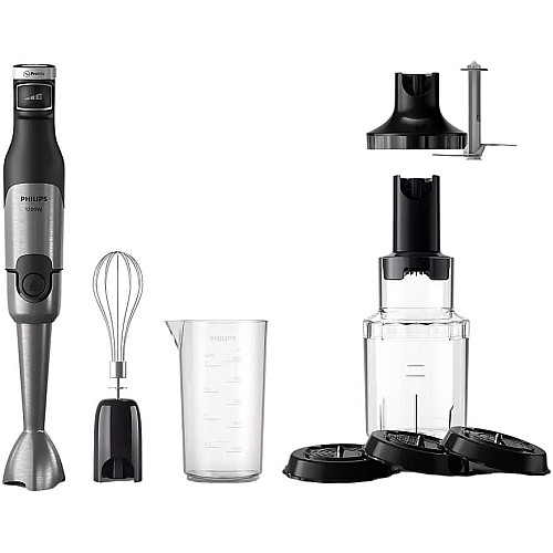 Блендер Philips погружной Series 5000, 1200Вт, 4в1, чоппер XL, спиралайзер, черный