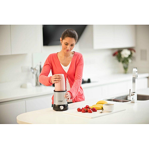 Блендер Russell Hobbs стационарный Nutri Boost 700Вт, чаша-700мл, чоппер 300мл, черно-серебристый