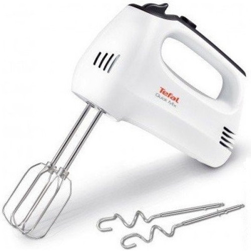 Міксер Tefal ручний Quick Mix 300Вт, насадки-4, турборежим, біло-сірий