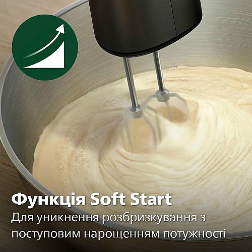 Миксер Philips ручной 5000 series 500Вт, насадки-4, турборежим, черный