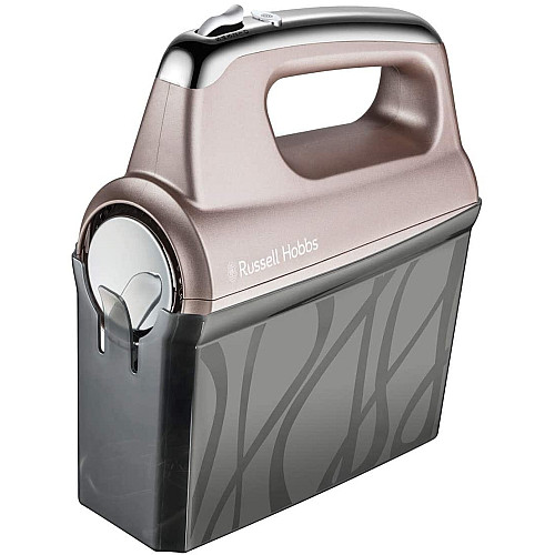 Миксер Russell Hobbs ручной Smoky Quartz, 350Вт, насадки-4, турборежим, серебристый