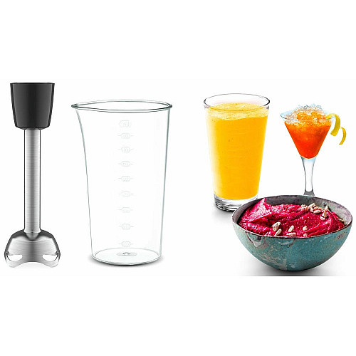 Миксер Tefal ручной Powermix Silence 600Вт, насадки-4, турборежим, бордовый.