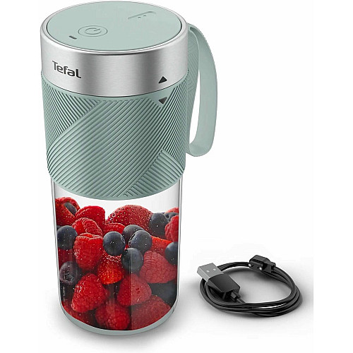 Блендер Tefal Lightmix портативный для смузи, чаша-300мл, USB, тритан, зеленый