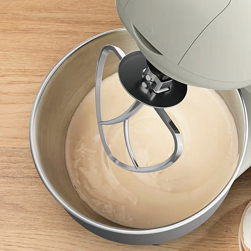 Миксер Tefal планетарный Bake Essential 800Вт, насадки-3, чаша-нерж., металл, 4.8л, белый