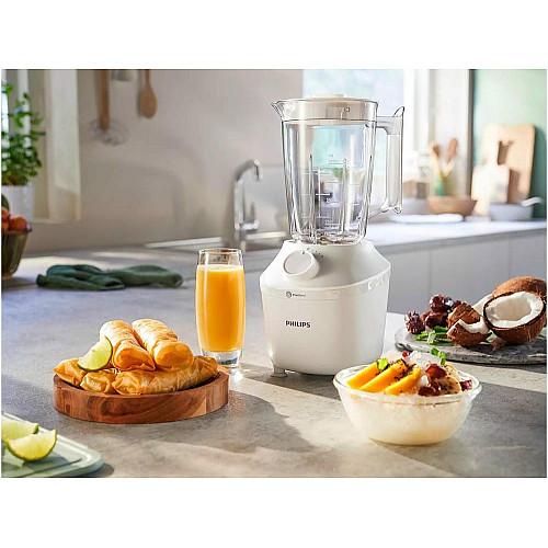 Блендер Philips стационарный 3000 series 450Вт, чаша-1900мл, чоппер, импульсный режим, белый