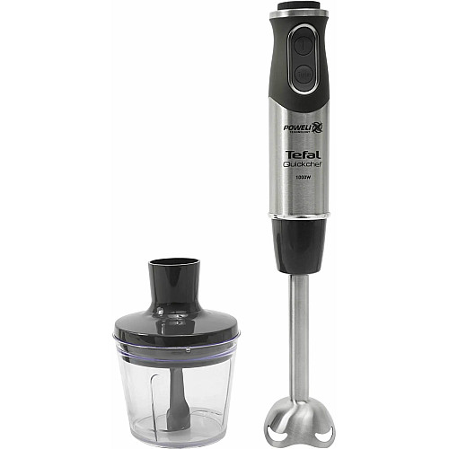 Блендер Tefal погружной Quickchef 1000Вт, 3в1, чаша-800мл, чоппер-500мл, турборежим, серебристо-черный
