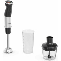 Блендер Tefal погружной Quickchef+ 1000Вт, 2в1, чаша-800мл, чоппер-500мл, турборежим, серебристо-черный