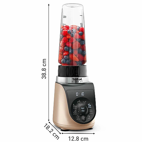 Блендер Tefal стационарный Blend UP, 1000Вт, чаша-700мл, тритан, черно-золотистый