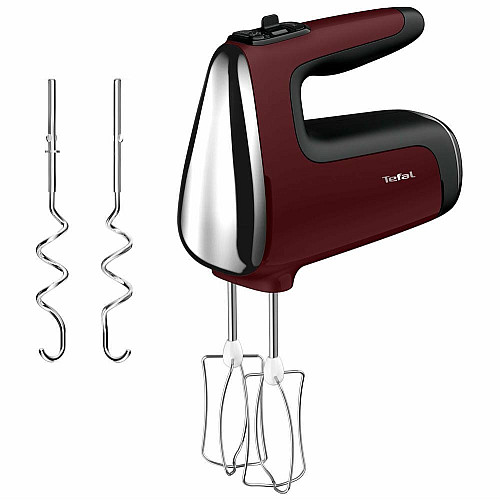 Миксер Tefal ручной Powermix Silence 600Вт, насадки-4, турборежим, бордовый.