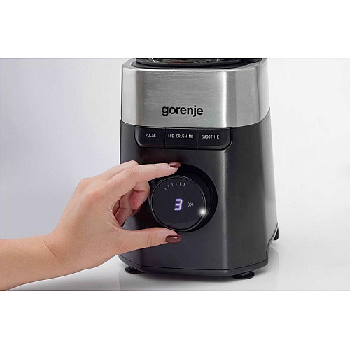 Блендер Gorenje стаціонарний 1000Вт, чаша-1500мл, скло, чорний