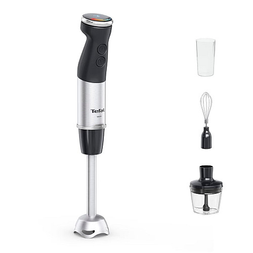 Блендер Tefal заглибний Quickchef+ 1000Вт, 3в1, чаша-800мл, чопер-500мл, турборежим, сріблясто-чорний