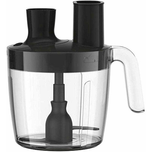 Блендер Tefal погружной Quickchef+, 1000Вт, 4в1, чаша-800мл, чоппер-500мл, кухонный комбайн 5в1, турборежим, серо-черный