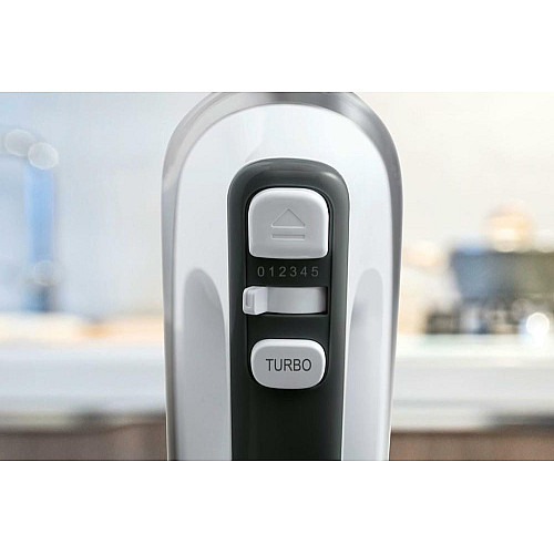 Миксер Gorenje ручной 500Вт, насадки-4 венчика, турборежим, белый-нерж.