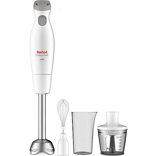 Блендер Tefal заглибний Easychef 450Вт, 3в1, чаша-800мл, чопер-500мл, турборежим, білий