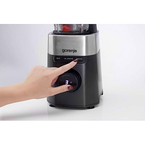 Блендер Gorenje стаціонарний 1000Вт, чаша-1500мл, скло, чорний
