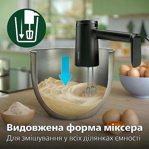 Миксер Philips ручной 5000 series 500Вт, насадки-4, турборежим, черный