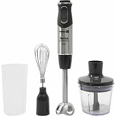 Блендер Tefal заглибний Quickchef 1000Вт, 3в1, чаша-800мл, чопер-500мл, турборежим, сріблясто-чорний
