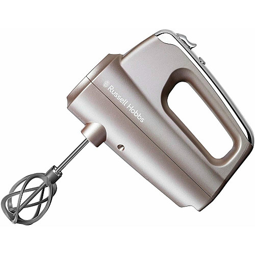 Миксер Russell Hobbs ручной Smoky Quartz, 350Вт, насадки-4, турборежим, серебристый